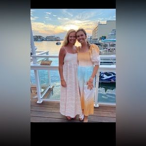 Something Navy Striped Maxi Dress. Size small